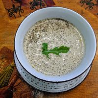 Soup at Bistraw Zdravo Zivo in Skopje