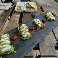 'Sarma' with walnut meat (wrapped in salad leaf instead of grape leaf like advertised). at Bistraw Zdravo Zivo in Skopje