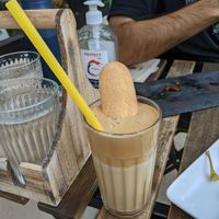 Delicious tiramisu coffee at Bistraw Zdravo Zivo in Skopje