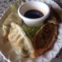 Vegan potstickers at Yuan Su Vegetarian in Portland