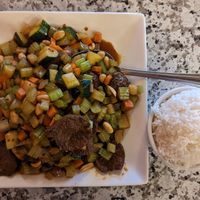 Kung Pow Beef at Yuan Su Vegetarian in Portland