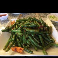 green Bean dish at Yuan Su Vegetarian in Portland