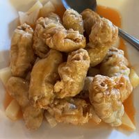 sweet and sour chicken  at Yuan Su Vegetarian in Portland