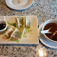 Pot stickers at Yuan Su Vegetarian in Portland