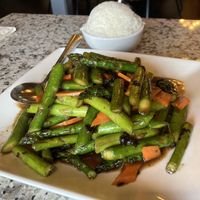 Asparagus in Black Bean Saucee  at Yuan Su Vegetarian in Portland
