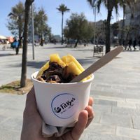 Açaï bowl with pineapple and peanut butter! at FitBar - Barceloneta in Barcelona