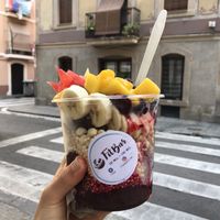 XL acai bowl with puffed quinoa as gluten free option instead of granola at FitBar - Barceloneta in Barcelona