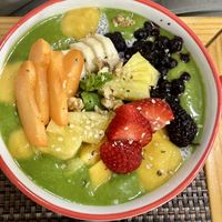 Chai pudding with fruit   at Happy Belly / Eat Smart in Tirana