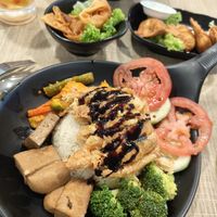 Not very nice vegan chicken rice at Greendot 绿一点 - Nex in Northeast Singapore