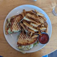 Cheerful sandwich with fries. Would definitely recommend! at Pure Kitchen - Elgin in Ottawa