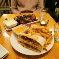 Crunch wrap and Korean BBQ wings at Pure Kitchen - Elgin in Ottawa