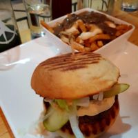Burger with mushrooms at Pure Kitchen - Elgin in Ottawa
