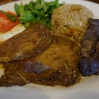 Seitan steak.  at La Casa de Bea in Cajamarca