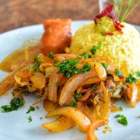 Escabeche de veganfish at La Casa de Bea in Cajamarca