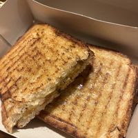 Alheira toastie (very cheesy and amazing)  at Green Beans in Lisbon