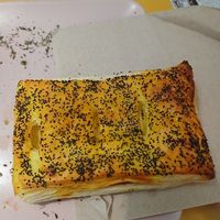 Bacon and cheese folhado at Green Beans in Lisbon