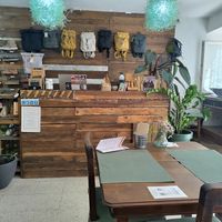 Seating area at Green Beans in Lisbon