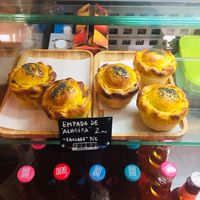 "Empadas" with vegan chorizo, vegan cheese, mushrooms and tomato  at Green Beans in Lisbon