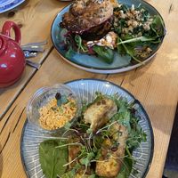 One burger had a fried egg but you can get scrambled tofu instead. The tofu was so good 😊   at Velocity Cafe in Inverness