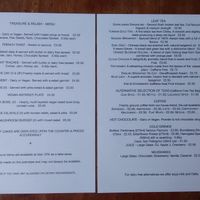 Menu 19/07/2018 at Treasure & Relish in Ripon