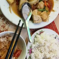 Tofu with pineapple(half eaten) at Bao Anh in Ninh Binh