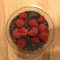 chia raspberry pudding — top view at Cojean - CNIT in Puteaux