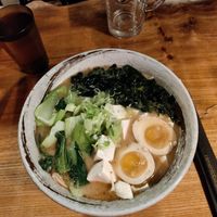 Vegan Miso ramen plus egg at Ramen to Biru - Norrebro in Copenhagen