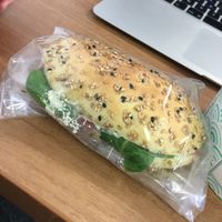 Sandwich with mushroom, oignons and scrambled tofu at Cojean in Saint-ouen-sur-seine