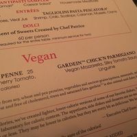 The Chick'n Parmigiano is excellent  at Wynn Hotel - Allegro in Las Vegas