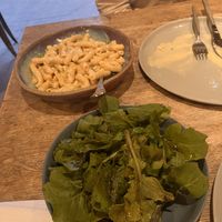 Pasta dish and salad   at Two Chaps in Marrickville