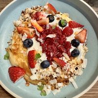 Raspberry & Rose Pancakes  at Two Chaps in Marrickville