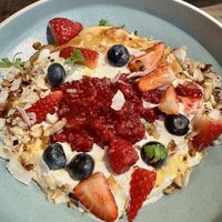 Raspberry & Rose Pancakes  at Two Chaps in Marrickville