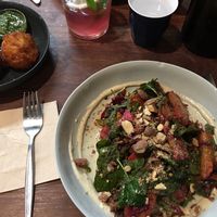 Hash browns and Vegan Salad  at Two Chaps in Marrickville