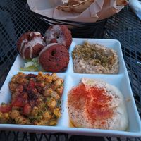 Vegan mezza, favorite thing was the chickpea salad at Dar Salam - Alberta St in Portland