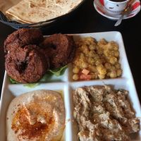 Vegan mezza plate at Dar Salam - Alberta St in Portland