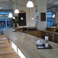 Bar stools and table #Veganuary at Oh! Bio Mio in Trier