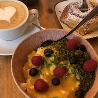 Rice Milk Bowl and Zimtschnecke   at Emmi's Kitchen - Glockenbach in Munich