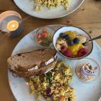 Scrambled tofu and Emmis breakfast  at Emmi's Kitchen - Glockenbach in Munich