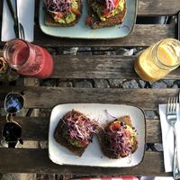Avocadobrot + juice (mango tango) at Emmi's Kitchen - Glockenbach in Munich