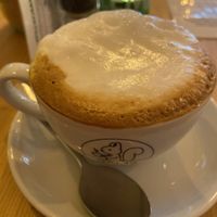 Cappuccino using Almond milk - Can also use Soy or Oat milk instead of Almond.  at Emmi's Kitchen - Glockenbach in Munich