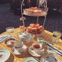 High tea!  at Scarlett's Vintage Tea Rooms in Knaresborough