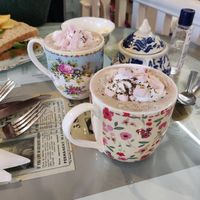 Vegan hot choc at Scarlett's Vintage Tea Rooms in Knaresborough