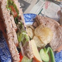 Smoked tofu salad sandwich. at Scarlett's Vintage Tea Rooms in Knaresborough