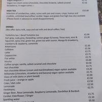 Menu page 2 (November 2022) at Scarlett's Vintage Tea Rooms in Knaresborough