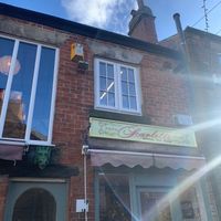 Entrance at Scarlett's Vintage Tea Rooms in Knaresborough
