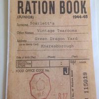 Vintage Menu at Scarlett's Vintage Tea Rooms in Knaresborough