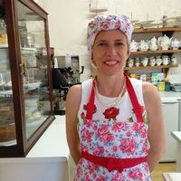 Vegan owner Sarah at Scarlett's Vintage Tea Rooms in Knaresborough