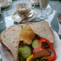 Smoked tofu sandwich at Scarlett's Vintage Tea Rooms in Knaresborough