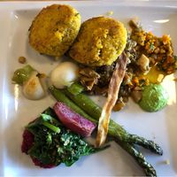 Quinoa cakes at Lincoln Street Food in Lunenburg