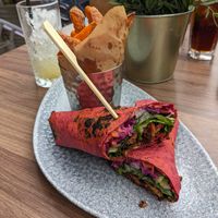 Onion bhaji wrap at Banyan Bar & Kitchen in Manchester